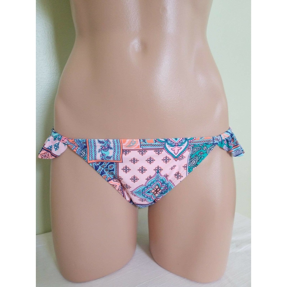 Gossip multi color ruffle sides bikini bottom size M